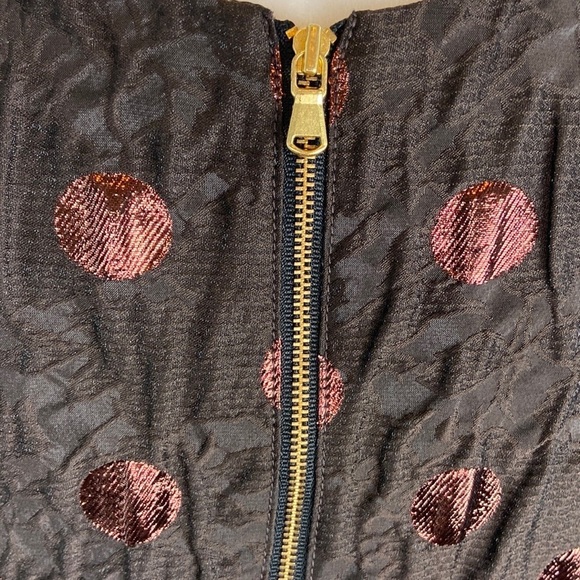 Marc by Marc Jacobs Polkadot A-Line Dress Shimmery Polka Dot Crinkle Fabric Sz 4 - Picture 8 of 14